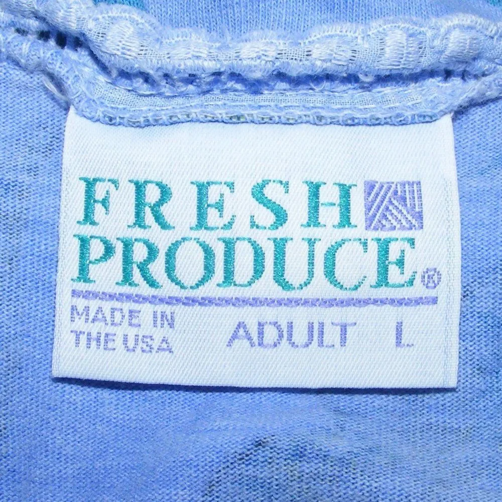 Vintage Fresh Produce Dress, L, Tulips, Blue, Midi, Pockets, Open Crochet Waist - Picture 11 of 13